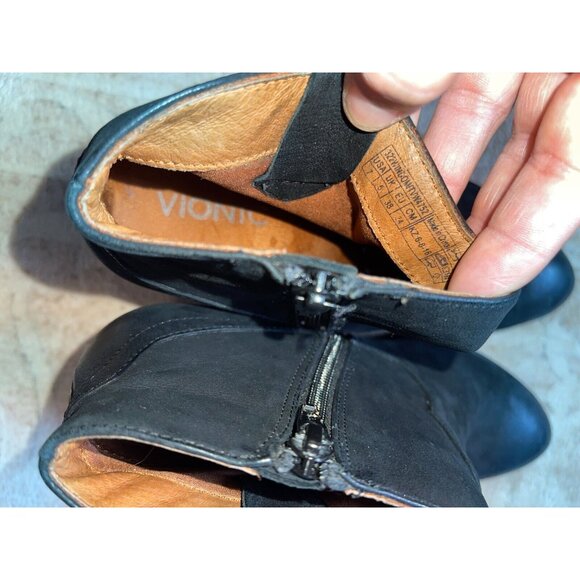 VIONIC Womens 7 Booties Windom Suede Orthaheel Ankle Boots Black - Picture 4 of 8